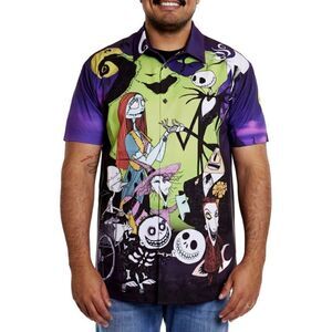 Loungefly Disney Nightmare Before Christmas Unisex Camp Shirt Oogie Jack NWT